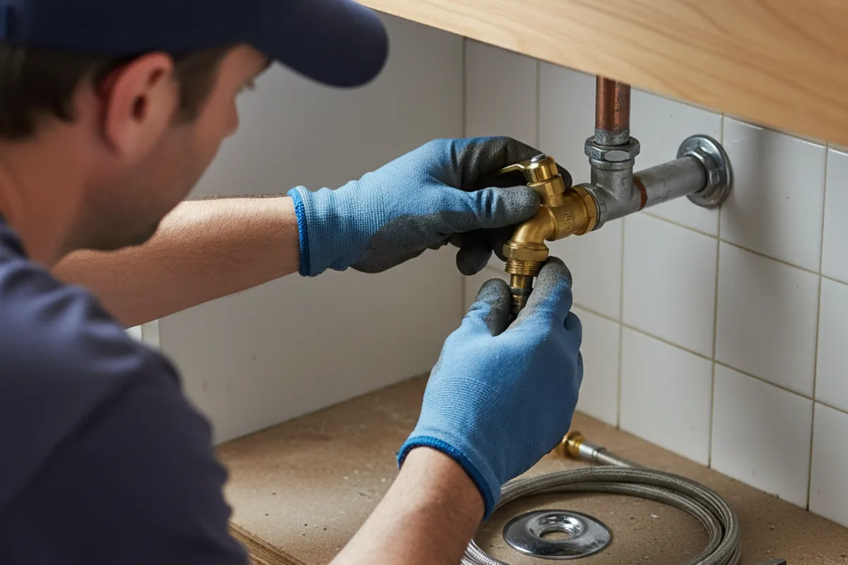 Shutoff valve and fitting work during Burst Pipe Repair in Lady Lake